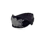 Embroidered Headband, Floral Embroidery Headband, Embroidery Headband, Modern Headband, Embroidered Hair band, Head band, Black and Gray