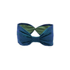 Silk Headband, Handcrafted Headband, Flat Knot Headband, Modern Headband, Bohemian, Wide Style, Headband for woman, Hairband, Green and Blue