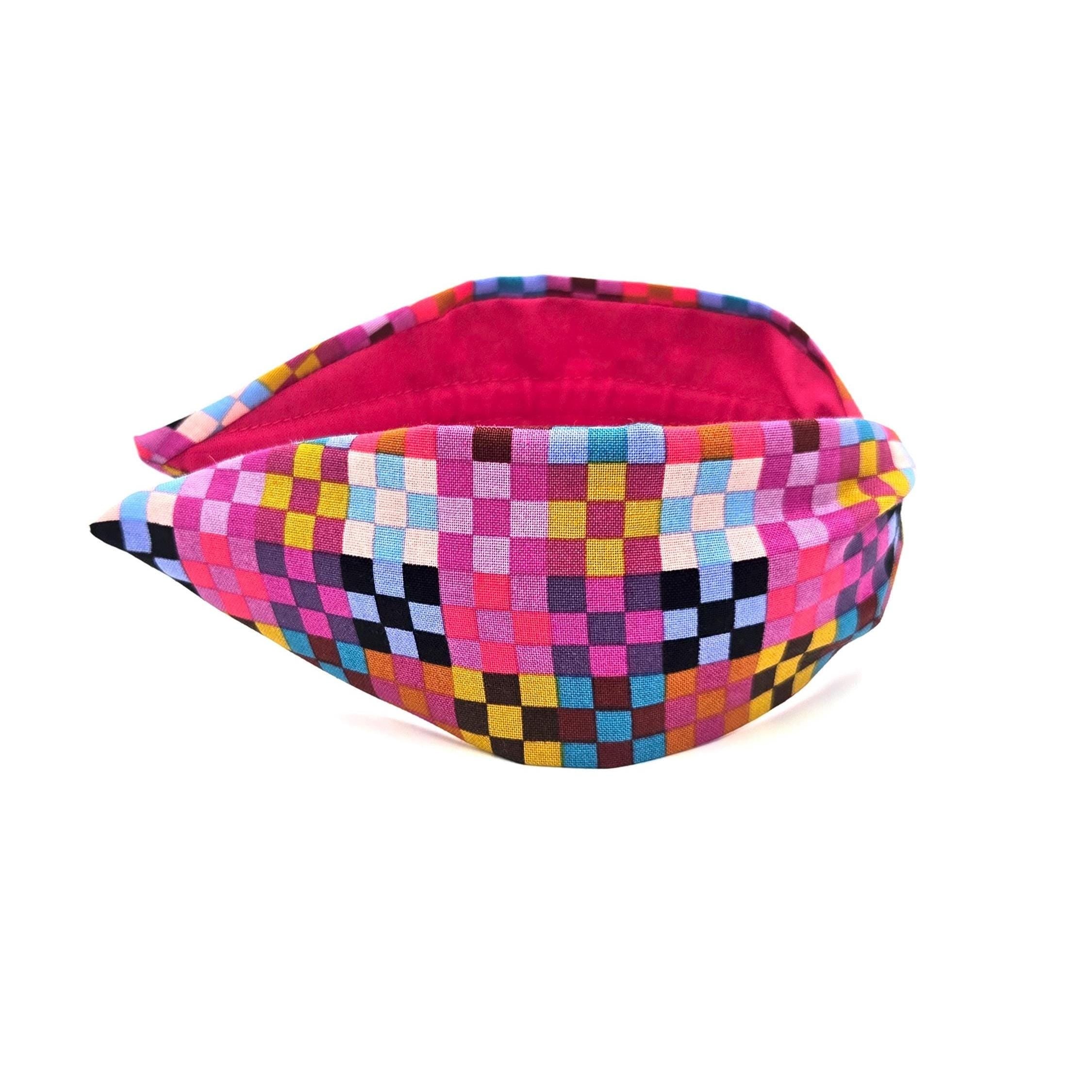 Wide Cotton Headband: Pink Bohemian Print, Handcrafted