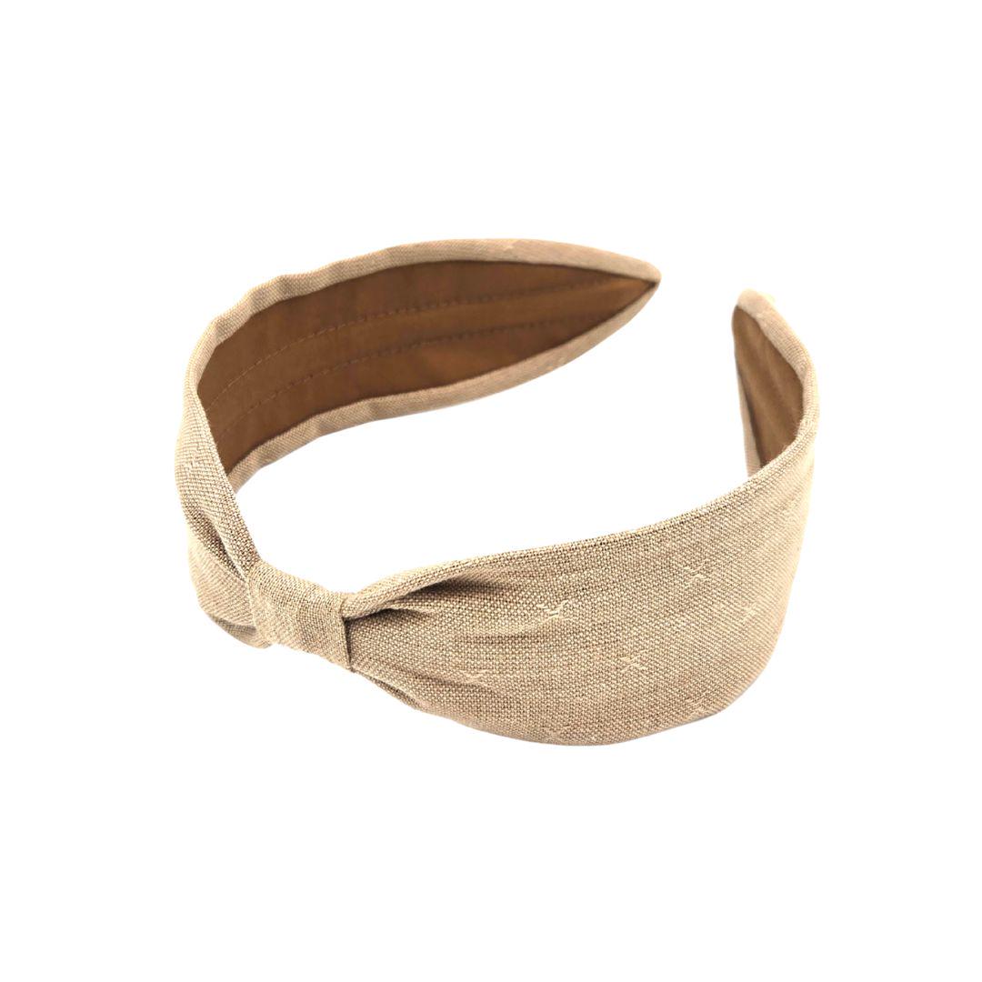 Headband, Handcrafted Headband, Woven Fabric Headbands, Modern Headband, Bohemian, Slim Style, Camel, Light Brown