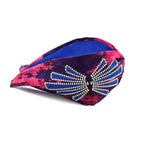 Magenta Blue Gold Embroidered Headband - image 4