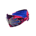 Magenta Blue Gold Embroidered Headband