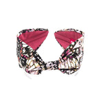Liberty London Fabric Headband, Boho Headband, Wide Style Modern Headband, Handcrafted Headband, Butterfly Print, Black and Pink