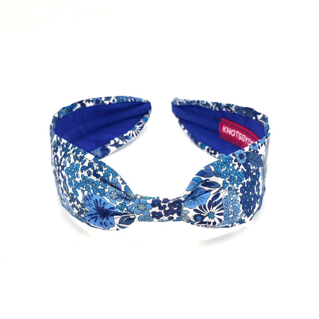 Liberty London Fabric Headband, Boho Headband, Slim Style Modern Headband, Floral Headband, Handcrafted Headband, Floral Blue