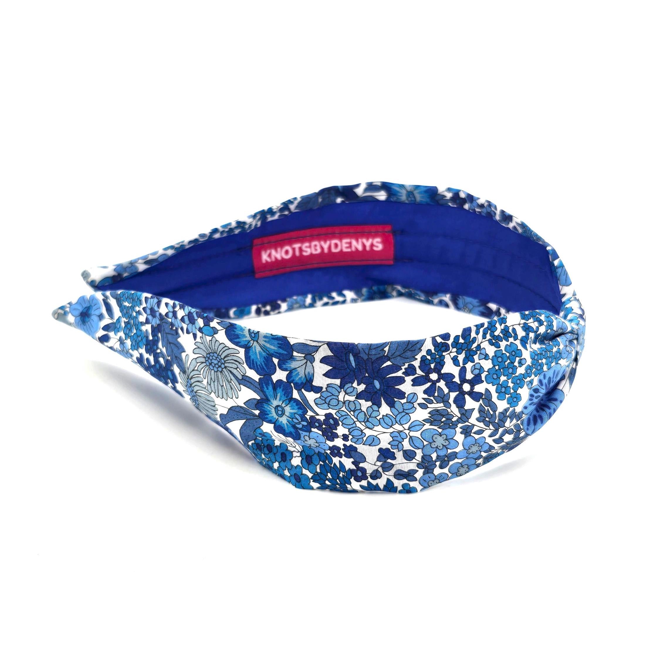 Liberty London Fabric Headband, Boho Headband, Slim Style Modern Headband, Floral Headband, Handcrafted Headband, Floral Blue