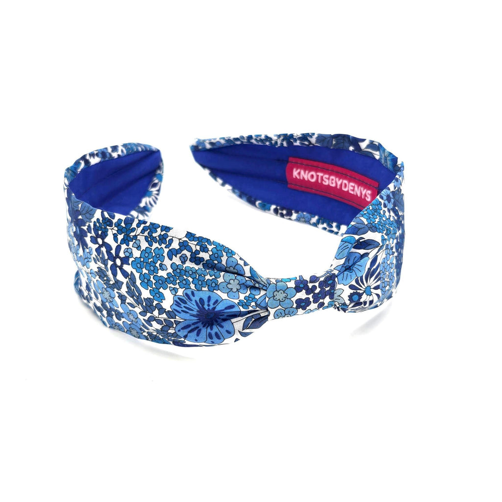 Liberty London Fabric Headband, Boho Headband, Slim Style Modern Headband, Floral Headband, Handcrafted Headband, Floral Blue