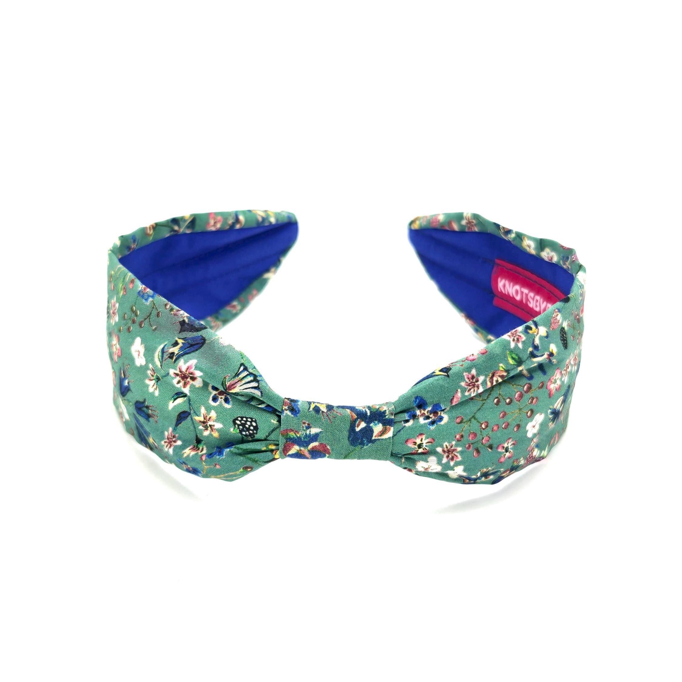 Liberty London Fabric Headband, Boho Headband, Slim Style Modern Headband, Floral Headband, Handcrafted Headband, Floral Green Headband