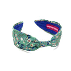 Liberty London Fabric Headband, Boho Headband, Slim Style Modern Headband, Floral Headband, Handcrafted Headband, Floral Green Headband